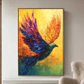 FLIGHT OF FANCY: Textured Impasto Bird Oil Painting